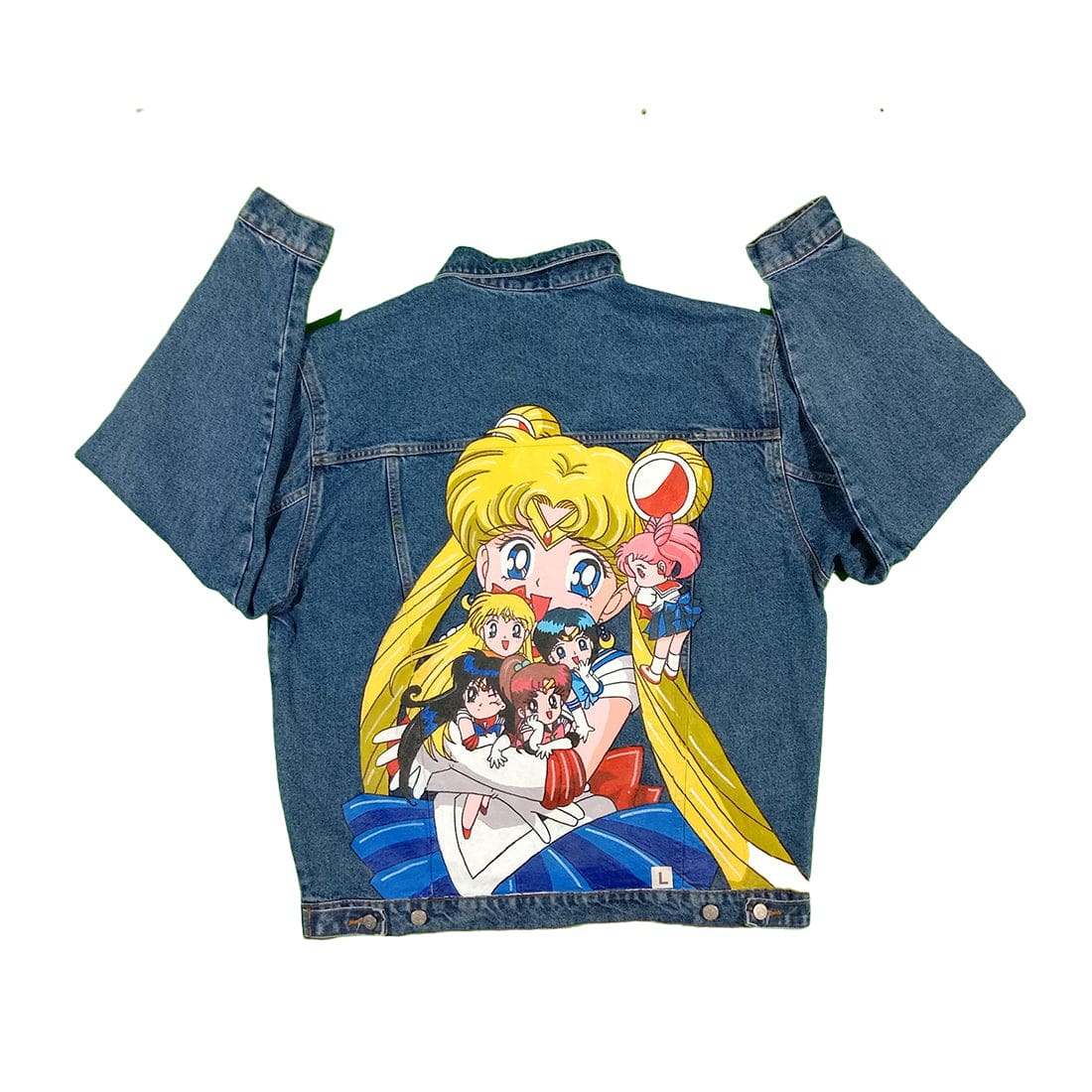 Sailor moon hand painted denim jacket, custom denim jacket, sailor